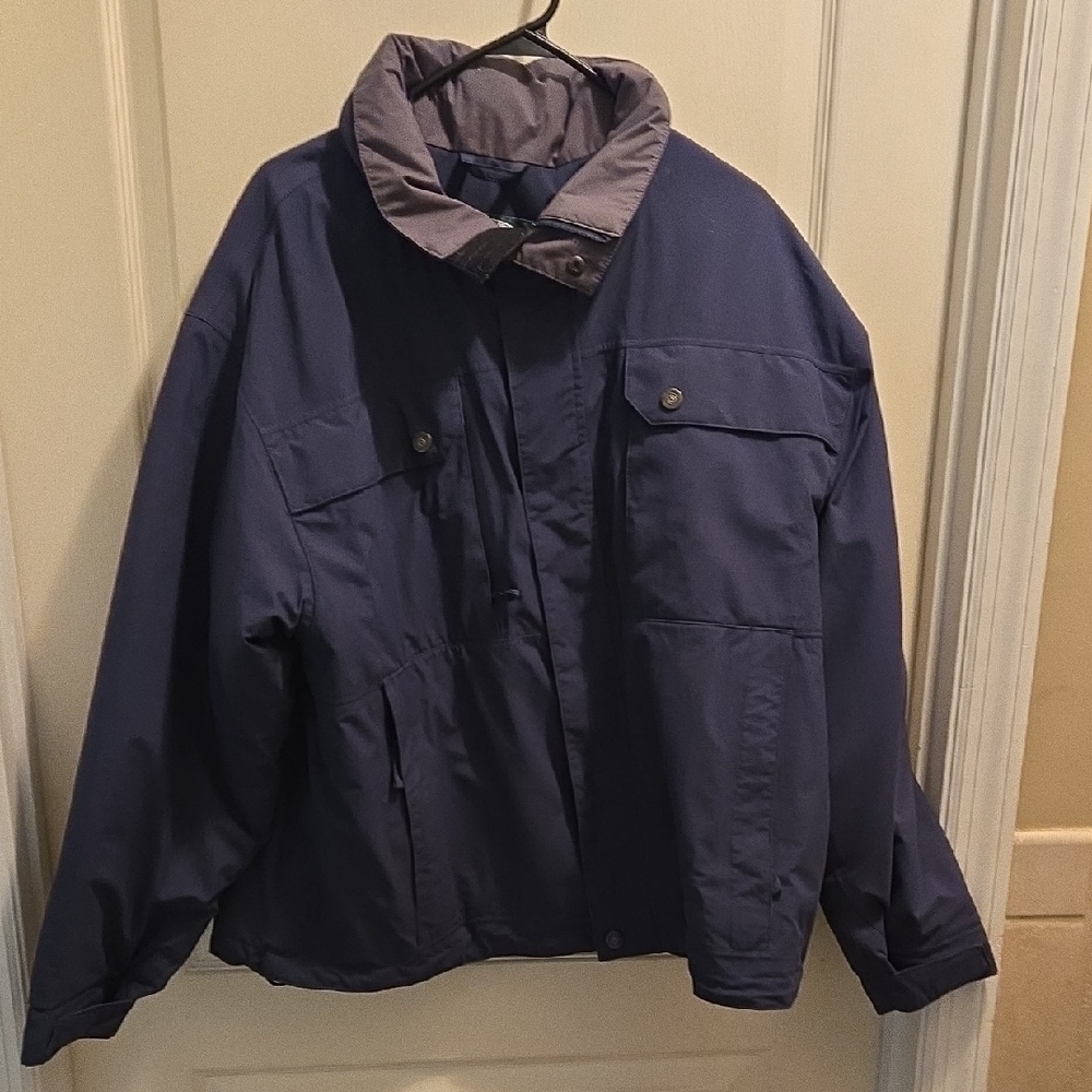 Cabela's Navy Blue Gore-Tex Thinsulate Jacket Weather-Resistant Casual Large EUC